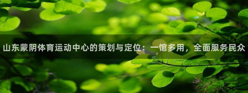 探球体育足球即时比分：山东蒙阴体育运动中心的策划与定位：一馆多用，全面服务民众